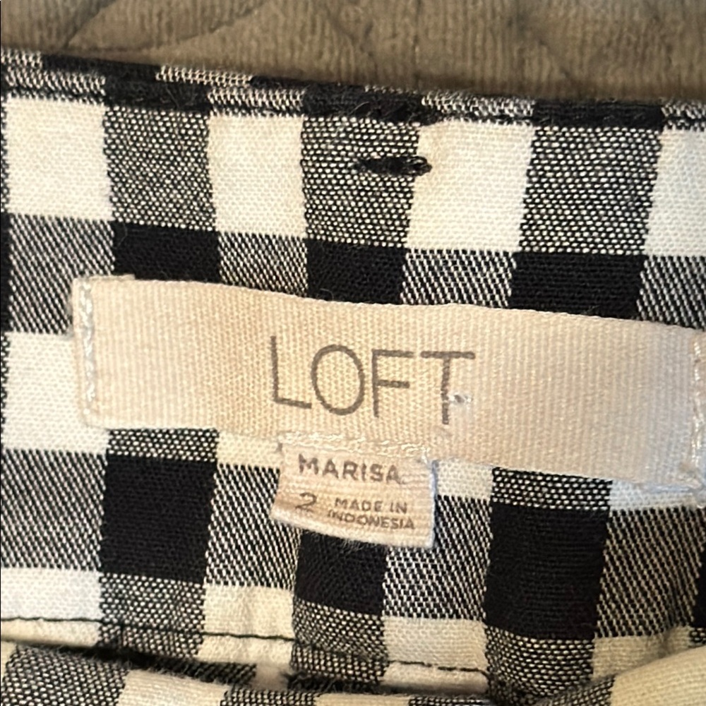 LOFT Black and White Checkered Pants - Picture 6 of 10